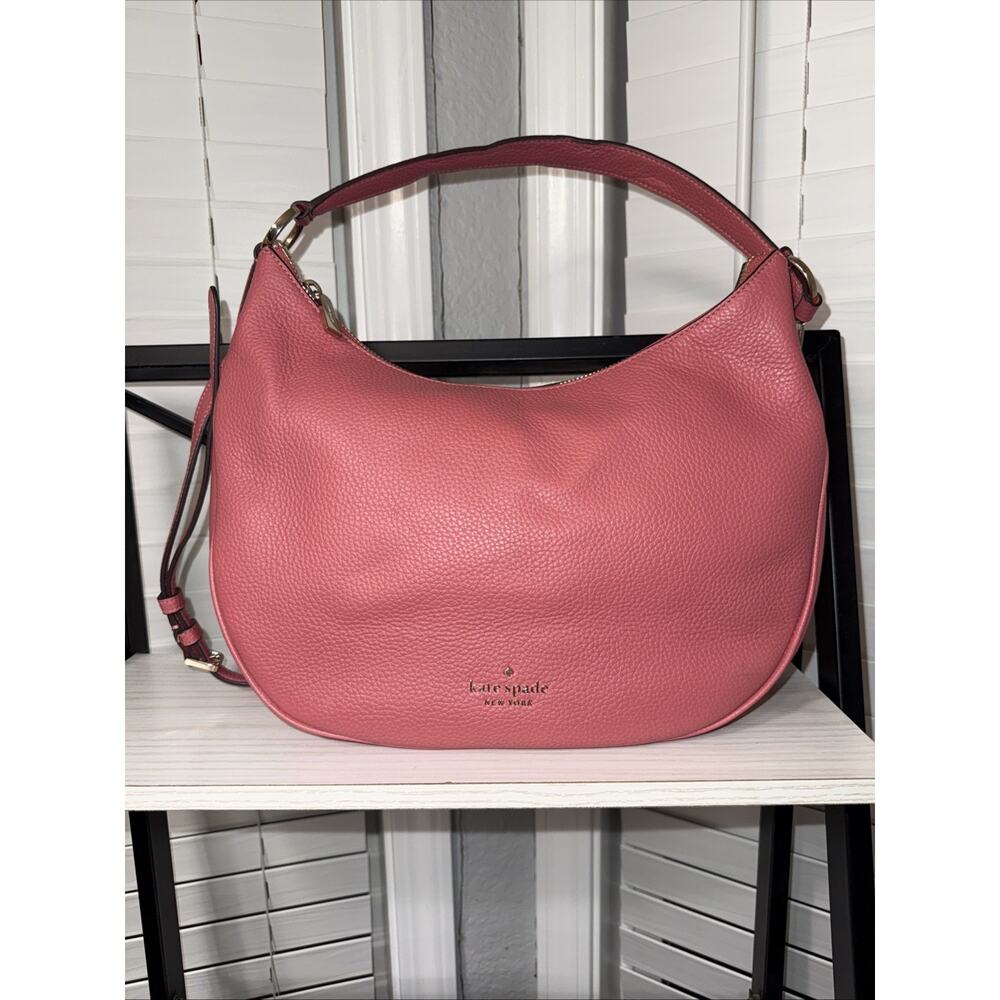 Kate Spade Weston Pebbled Leather Shoulder Bag In Soft Coral Hobo Style - Picture 2 of 10